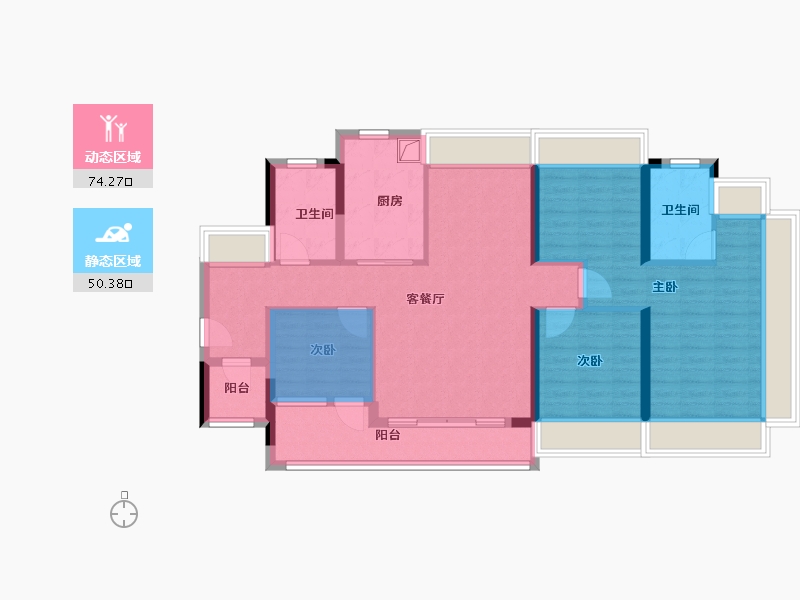 广东省-广州市-华润置地天河润府-104.00-户型库-动静分区