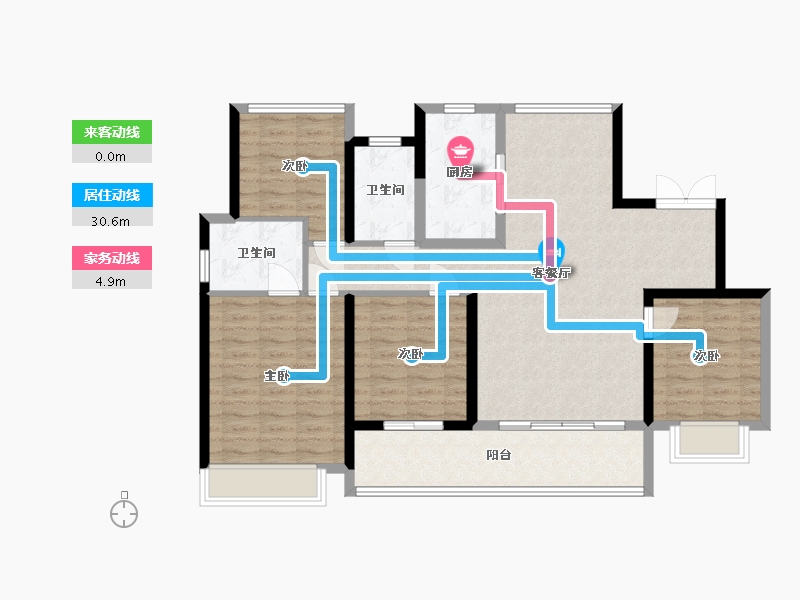 浙江省-温州市-滨江壹号-111.20-户型库-动静线