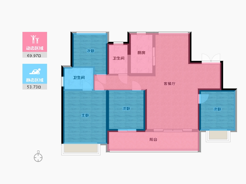 浙江省-温州市-滨江壹号-111.20-户型库-动静分区