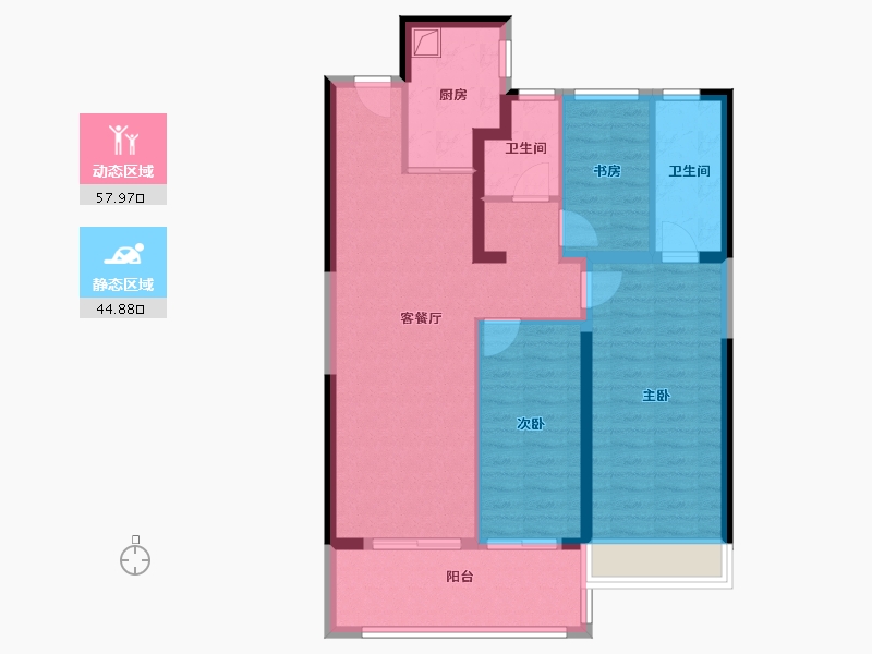 河南省-郑州市-美盛·金水印二期-92.00-户型库-动静分区