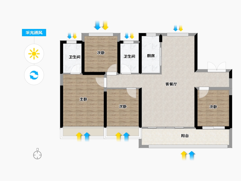 浙江省-温州市-滨江壹号-111.20-户型库-采光通风