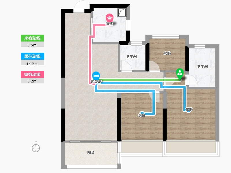 浙江省-温州市-滨江壹号-71.20-户型库-动静线