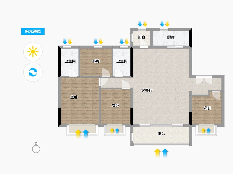 四川省-成都市-国贸锦原-114.13-户型库-采光通风