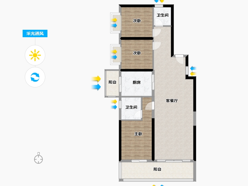 云南省-昆明市-建投春城華府-107.45-户型库-采光通风