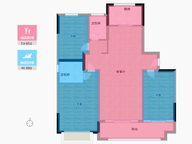 山东省-泰安市-中悦新城-96.21-户型库-动静分区