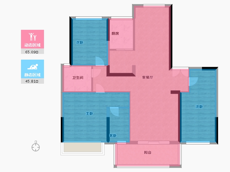 贵州省-遵义市-凤凰山居-99.50-户型库-动静分区