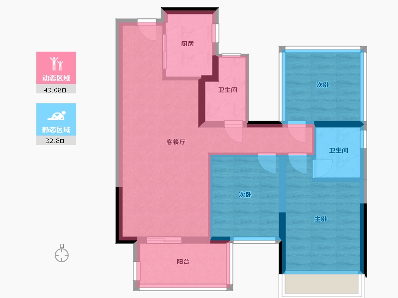 广西壮族自治区-南宁市-建发玺院-66.78-户型库-动静分区