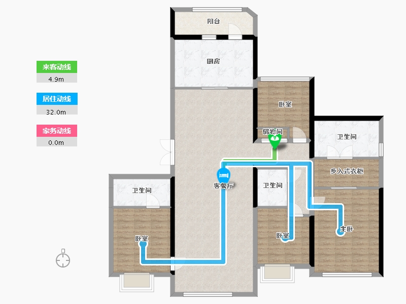 陕西省-西安市-曲江星河湾花园-154.47-户型库-动静线