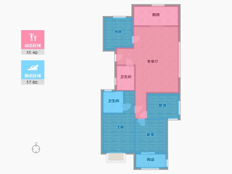 浙江省-宁波市-保利·汀澜瑧悦-102.40-户型库-动静分区