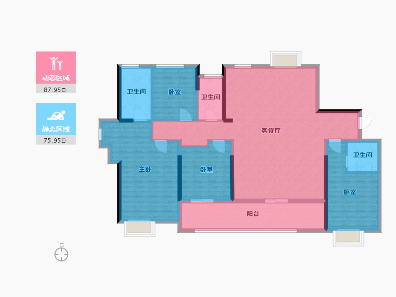 福建省-漳州市-建发朗云-148.68-户型库-动静分区