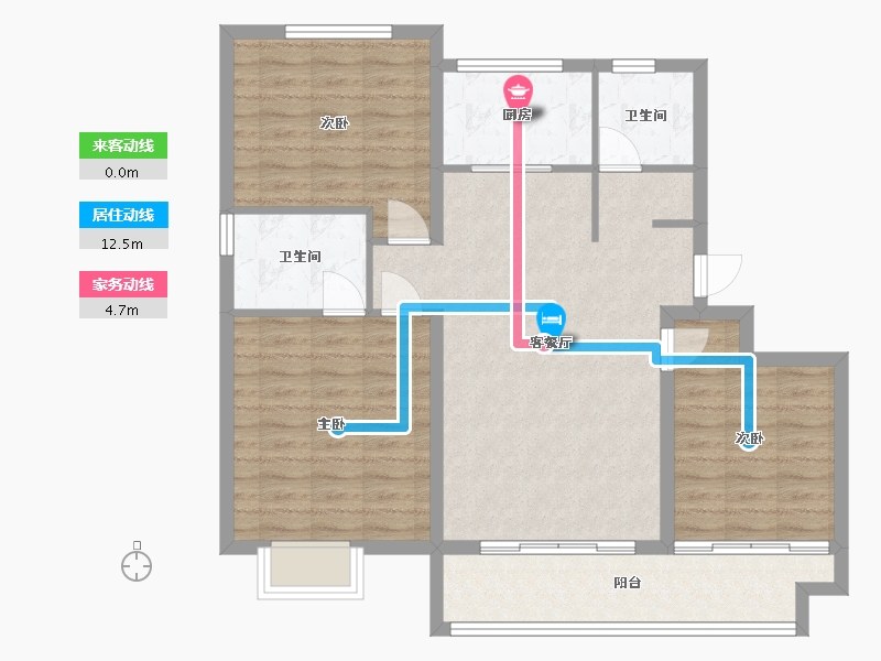 山东省-潍坊市-泰和樾府-95.20-户型库-动静线