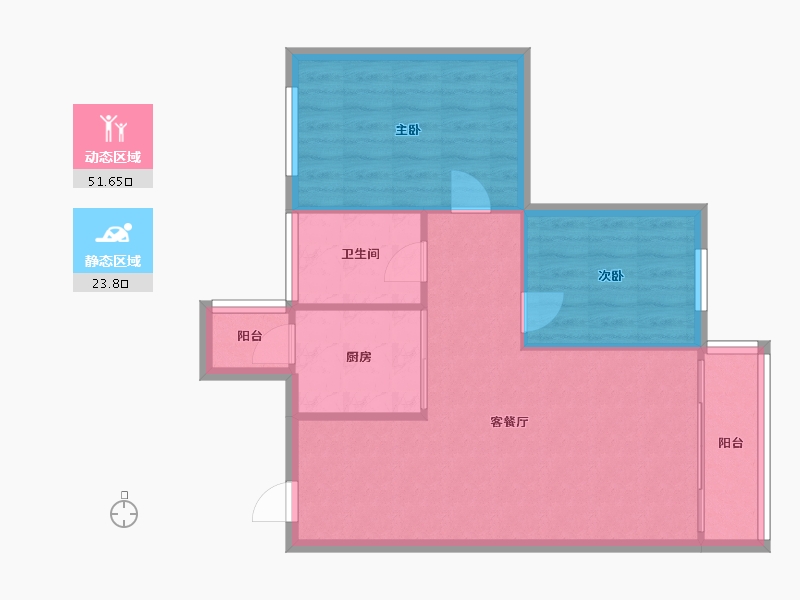 湖北省-宜昌市-世纪阳光-67.20-户型库-动静分区