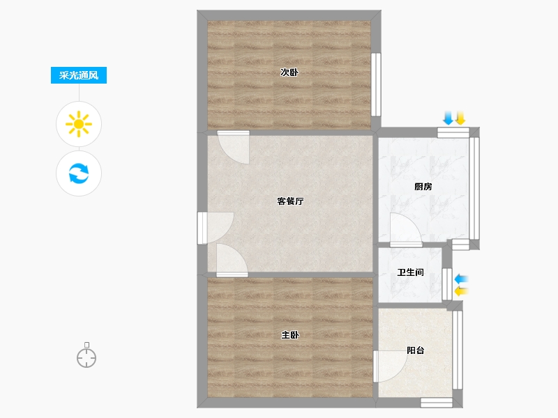 河北省-石家庄市-省艺校宿舍-48.00-户型库-采光通风