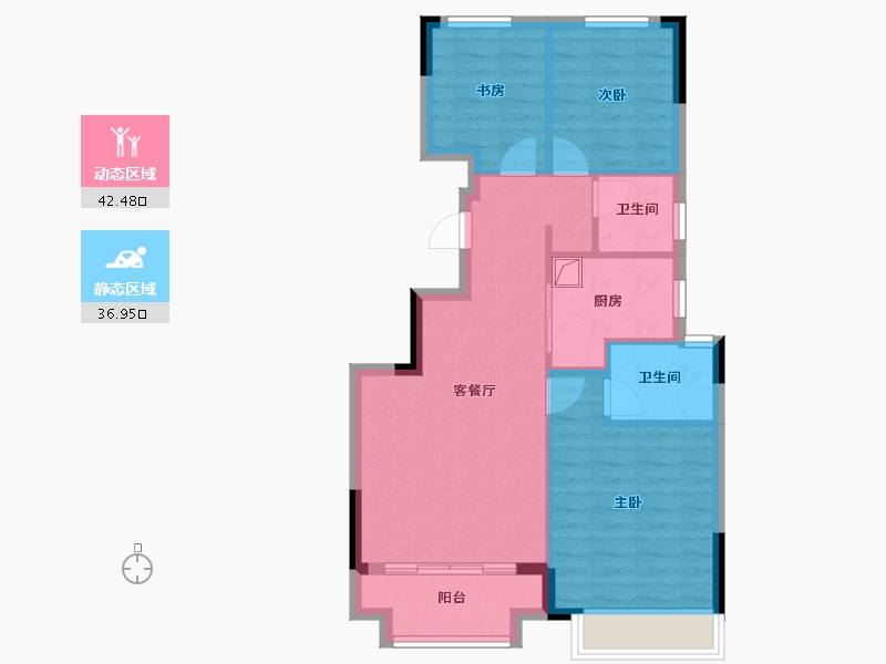 浙江省-丽水市-金瓯佳苑-71.20-户型库-动静分区