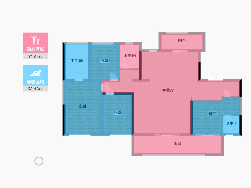 河南省-信阳市-天玺壹号-145.52-户型库-动静分区