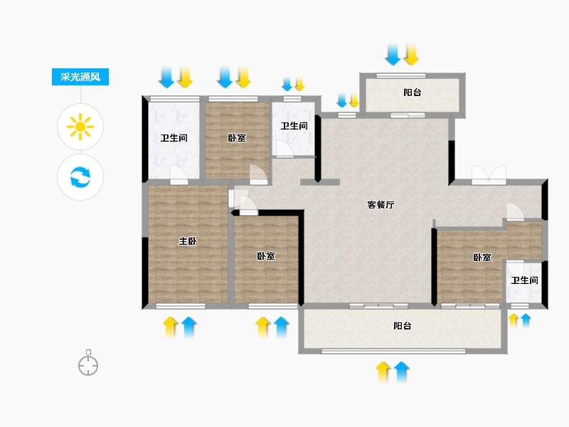 河南省-信阳市-天玺壹号-145.52-户型库-采光通风