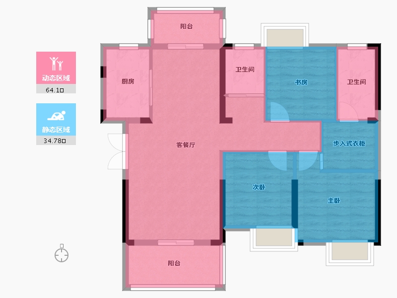 湖北省-宜昌市-一品江山-93.42-户型库-动静分区