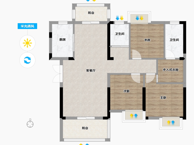 湖北省-宜昌市-一品江山-93.42-户型库-采光通风