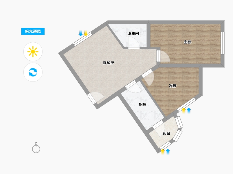 北京-北京市-同盛里-51.20-户型库-采光通风