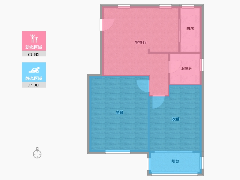 江苏省-苏州市-彩虹新村-一区-74.00-户型库-动静分区