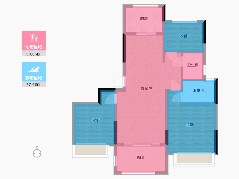 安徽省-宣城市-香悦荣府-87.00-户型库-动静分区