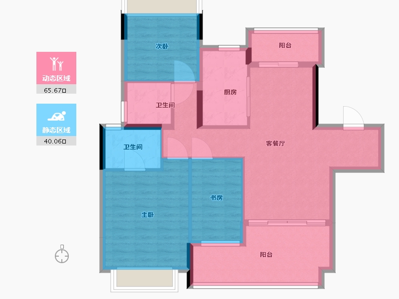 广东省-中山市-保利瑧悦-95.20-户型库-动静分区