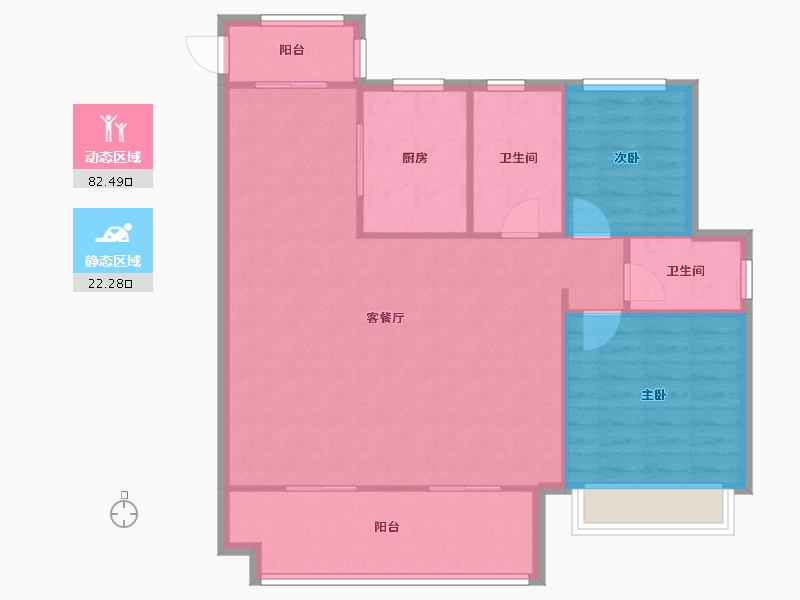 安徽省-阜阳市-石榴学府壹号-93.60-户型库-动静分区