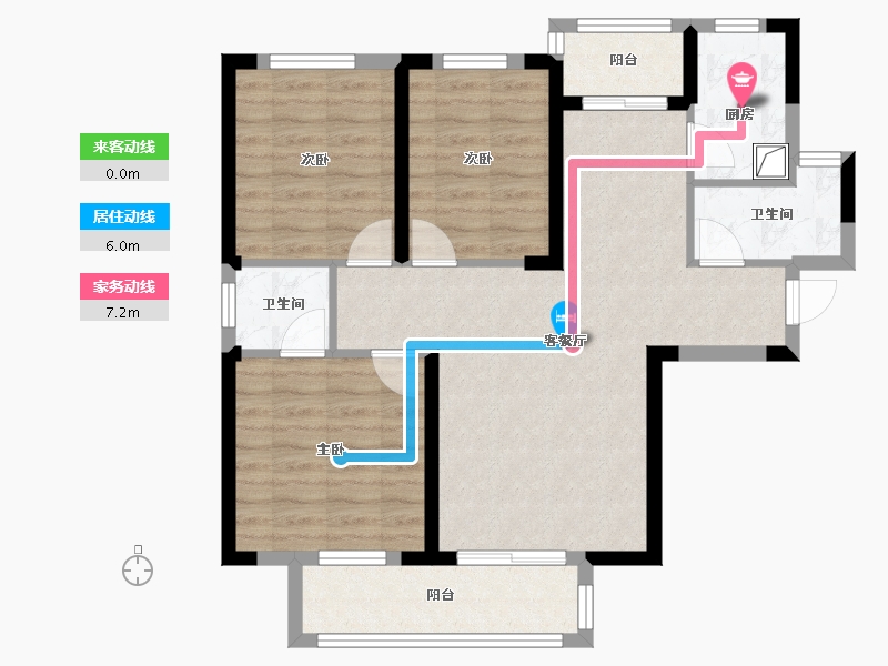 湖北省-武汉市-愿景城-C区-84.00-户型库-动静线