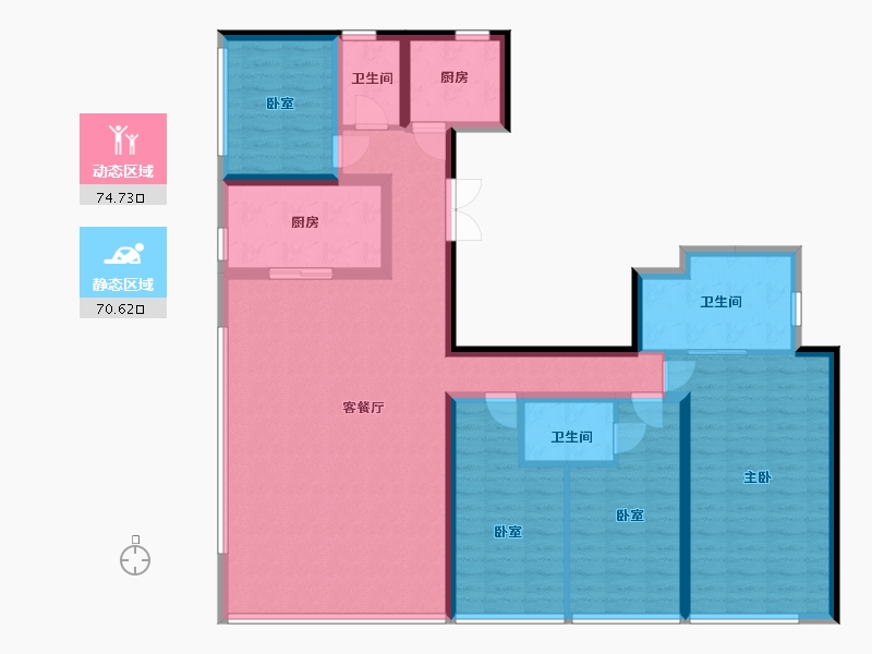 河南省-郑州市-美盛·金水印二期-130.20-户型库-动静分区