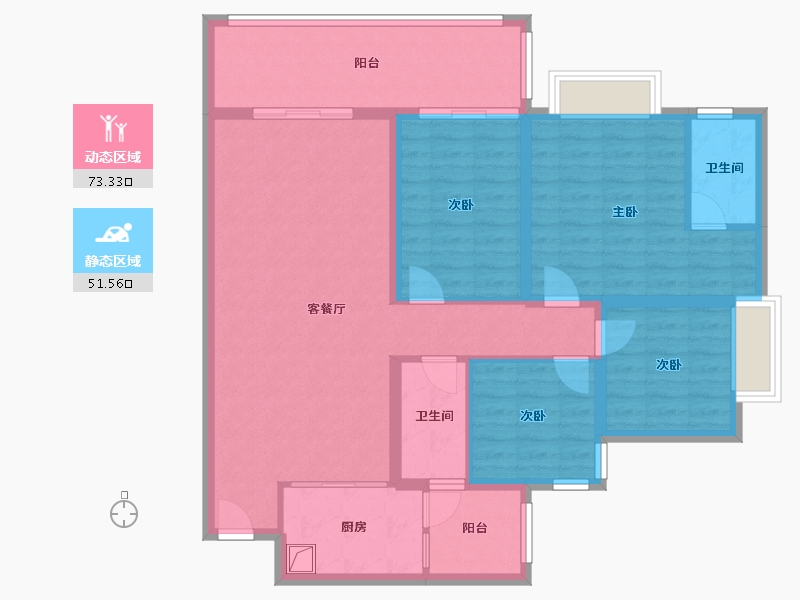 云南省-玉溪市-邦泰天誉-113.24-户型库-动静分区