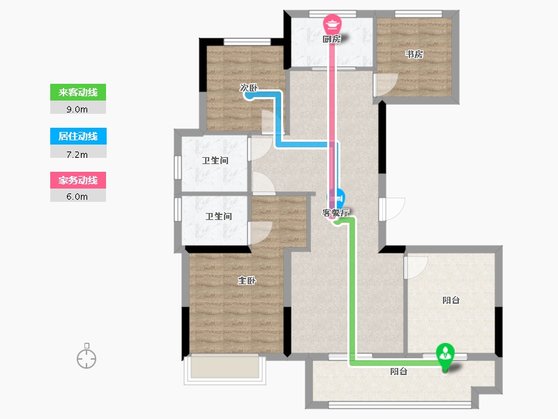 浙江省-丽水市-金瓯佳苑-100.00-户型库-动静线