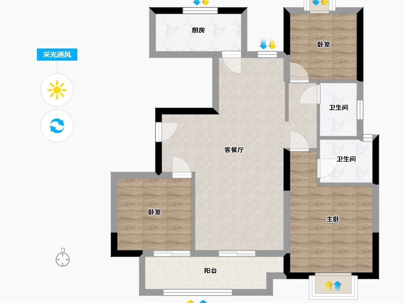 江西省-吉安市-浩城天骄-84.00-户型库-采光通风