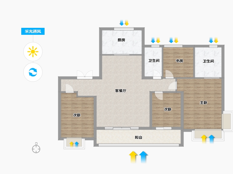 浙江省-宁波市-保利·汀澜瑧悦-117.60-户型库-采光通风