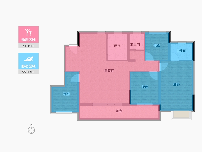 浙江省-绍兴市-鸿熙雅苑-114.41-户型库-动静分区