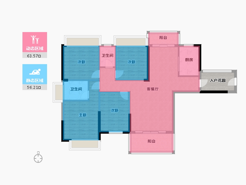 广东省-肇庆市-鸿景城西苑-115.01-户型库-动静分区