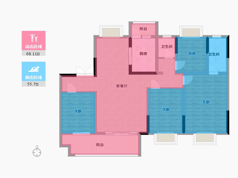 重庆-重庆市-吾悦公馆-118.00-户型库-动静分区