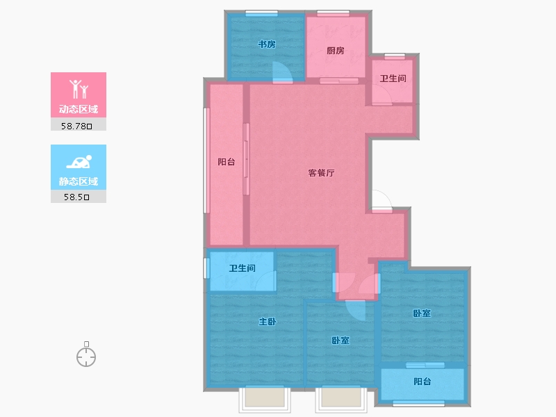 浙江省-杭州市-兴耀玉珊瑚-104.59-户型库-动静分区