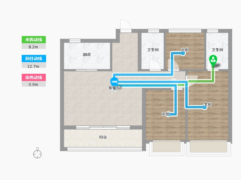 浙江省-杭州市-绿城锦海棠-80.99-户型库-动静线