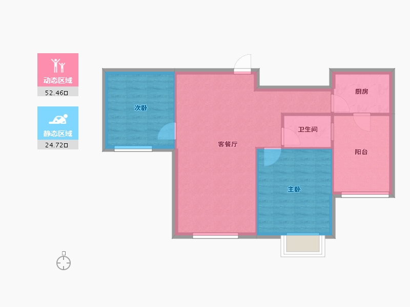 西藏自治区-拉萨市-长兴都汇-80.00-户型库-动静分区