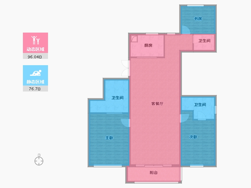 陕西省-西安市-恒志云都-158.40-户型库-动静分区