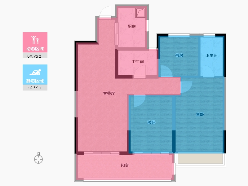 海南省-海口市-元垄·上品-96.00-户型库-动静分区