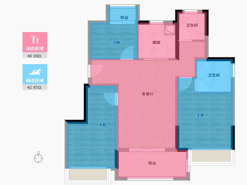 福建省-泉州市-中海学仕里-79.20-户型库-动静分区