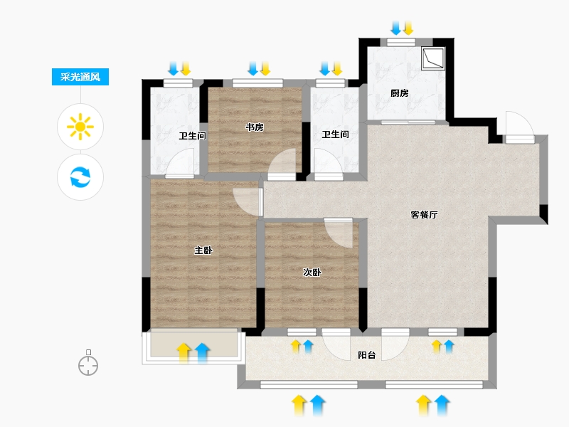 山东省-济宁市-运河春晓-88.01-户型库-采光通风