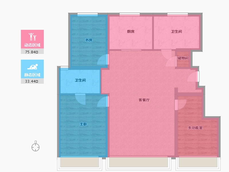 辽宁省-沈阳市-中海玺悦-98.81-户型库-动静分区