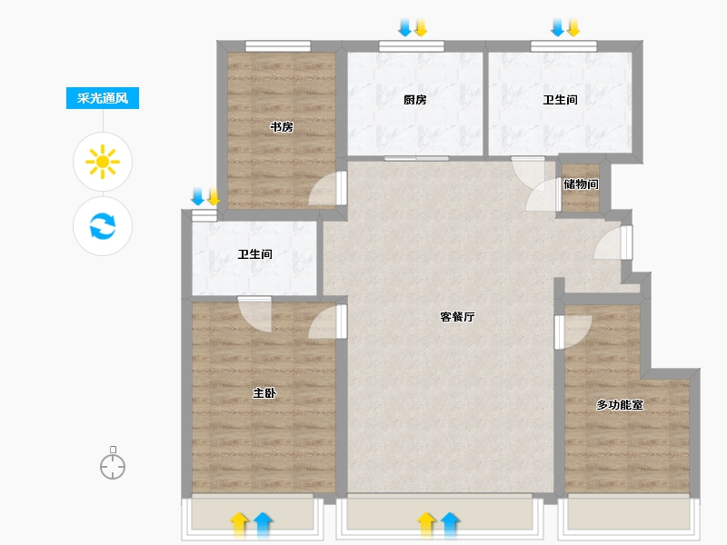 辽宁省-沈阳市-中海玺悦-98.81-户型库-采光通风