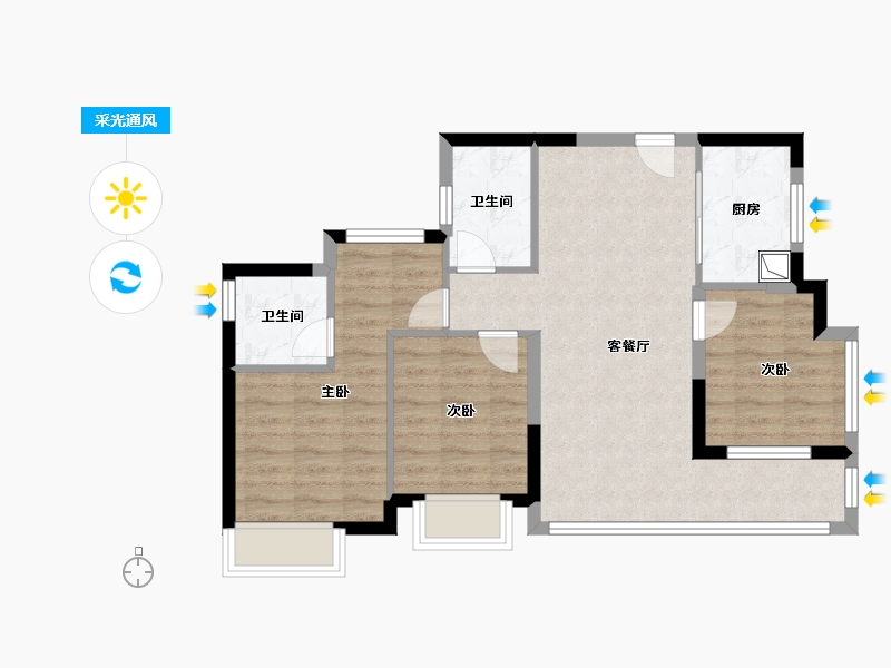 福建省-漳州市-建发璞云-71.21-户型库-采光通风