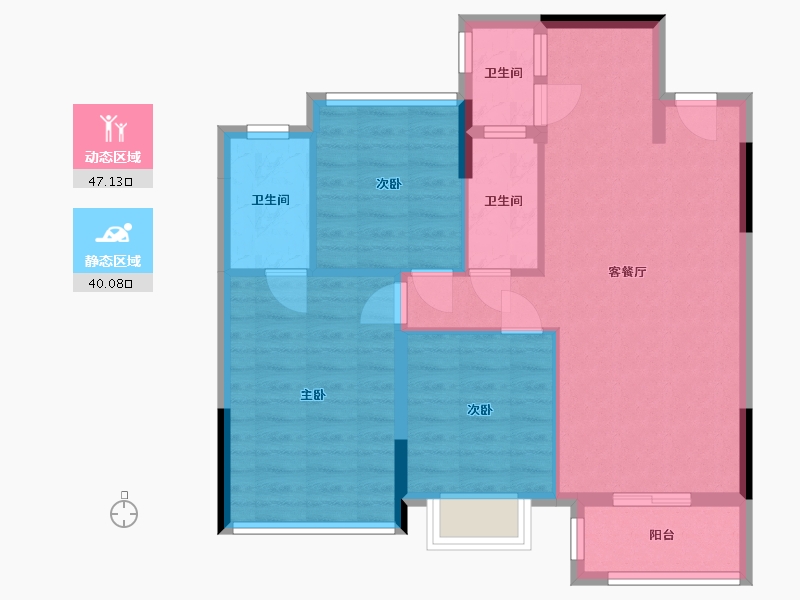 广西壮族自治区-柳州市-华润置地静兰湾-88.00-户型库-动静分区