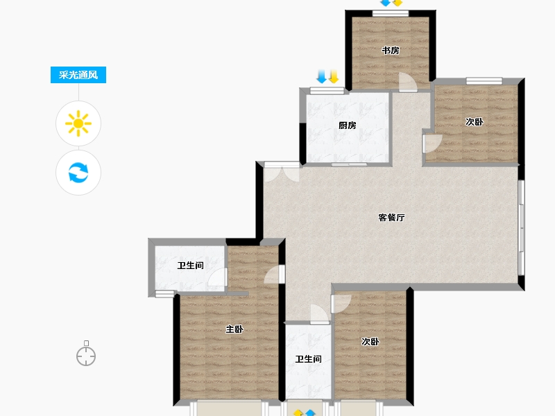 江西省-上饶市-东华·公园云墅-114.40-户型库-采光通风