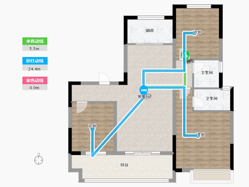 湖北省-荆州市-柳岸观澜-106.00-户型库-动静线