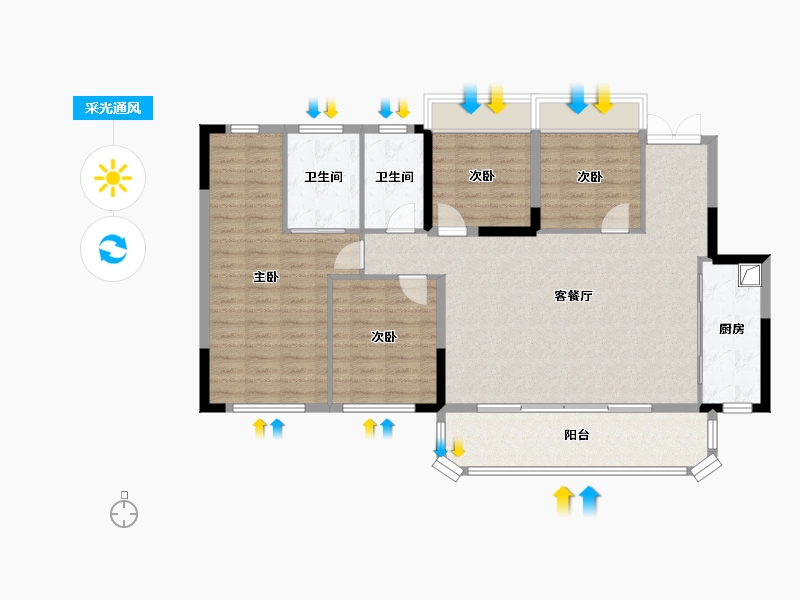 四川省-成都市-国贸蓉上-116.68-户型库-采光通风